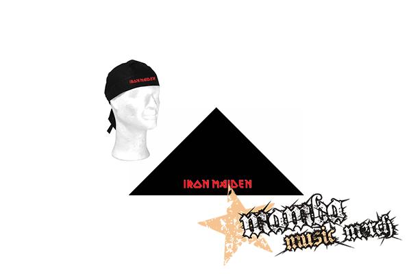 IRON MAIDEN - Red Logo - čierna bavlnená šatka na hlavu