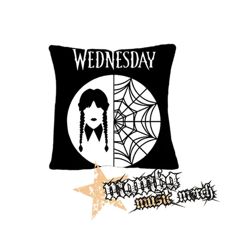 WEDNESDAY - Addams Braids & Spiderweb Motive - vankúš