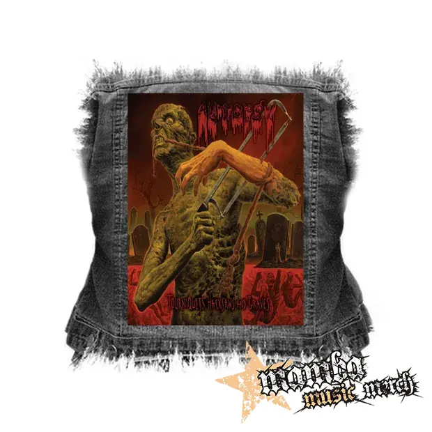 AUTOPSY - Tourniquets, Hacksaws & Graves - chrbtová nášivka (36 x 27 cm)