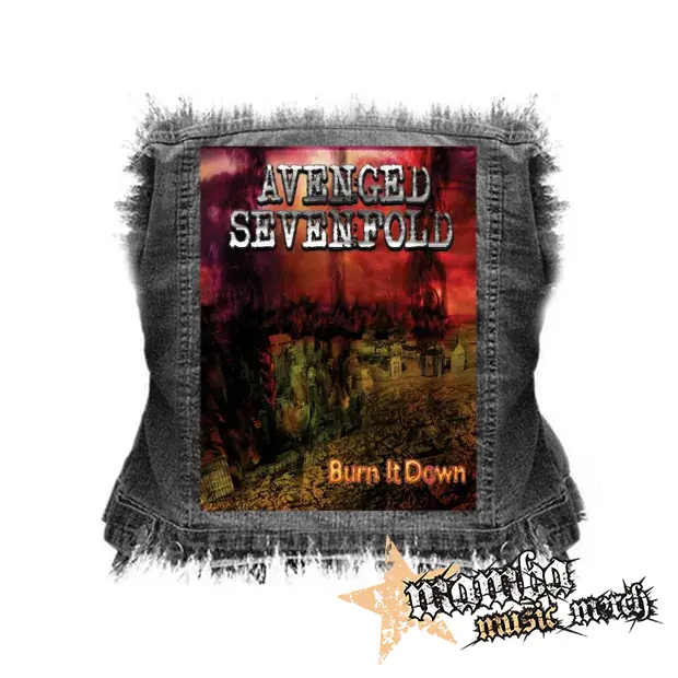 AVENGED SEVENFOLD - Burn It Down - chrbtová nášivka (36 x 27 cm)
