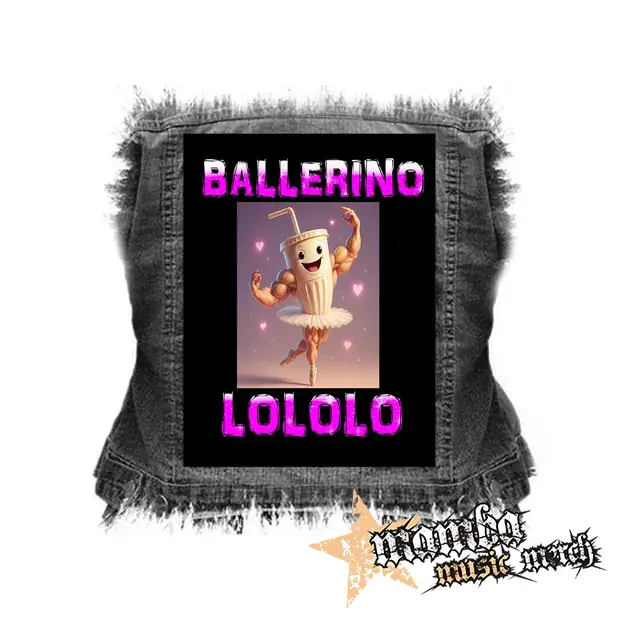 BALLERINO LOLOLO na CIERNE - chrbtová nášivka (36 x 27 cm)