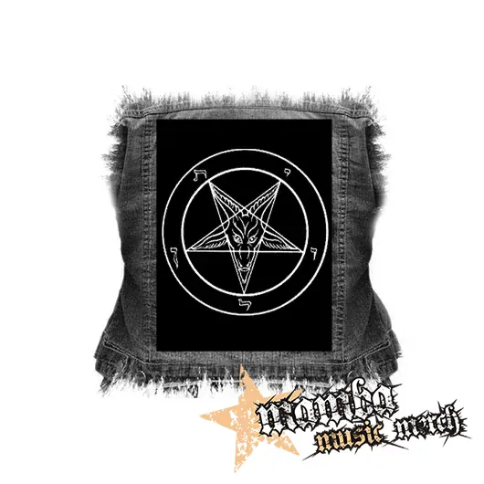 BAPHOMET -Pentagram CIERNE - chrbtová nášivka (36 x 27 cm)