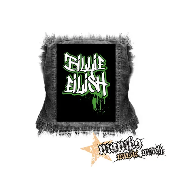 BILLIE EILISH - Painted Graffiti Logo - chrbtová nášivka (36 x 27 cm)