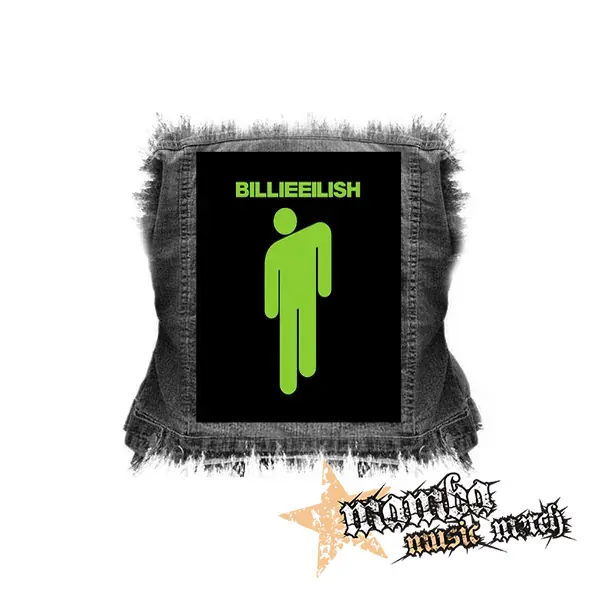 BILLIE EILISH - Stickman Logo Green - chrbtová nášivka (36 x 27 cm)