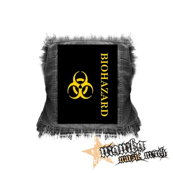 BIOHAZARD - Vertical Yellow Logo Crest - chrbtová nášivka (36 x 27 cm)
