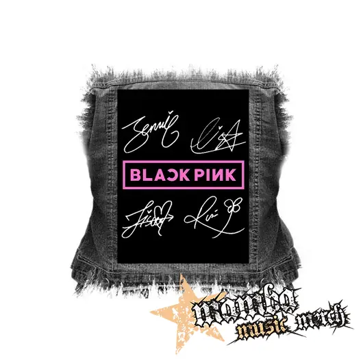 BLACKPINK - Logo & Signature - chrbtová nášivka (36 x 27 cm)