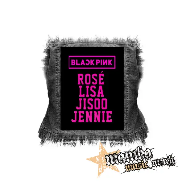 BLACKPINK - Logo And Names - chrbtová nášivka (36 x 27 cm)
