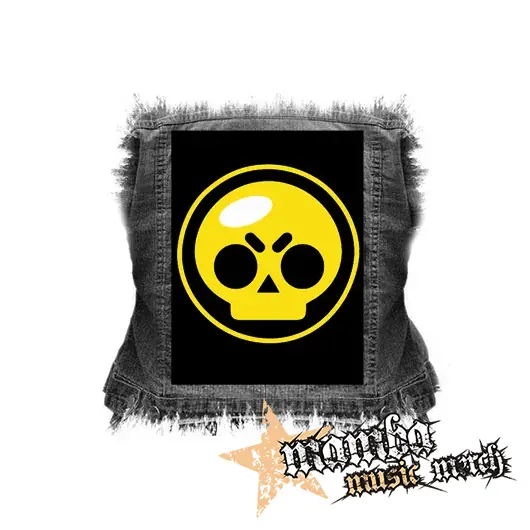 BRAWL STARS - Yellow Skull - chrbtová nášivka (36 x 27 cm)