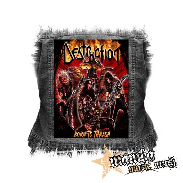 DESTRUCTION - Born to Thrash - chrbtová nášivka (36 x 27 cm)