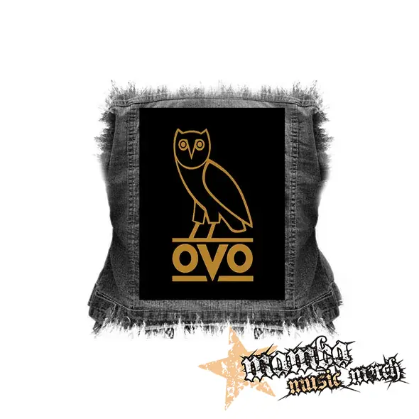 DRAKE - Gold OVO Logo - chrbtová nášivka (36 x 27 cm)
