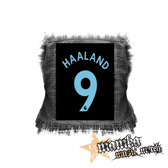 ERLING HAALAND - 9 BLUE - chrbtová nášivka (36 x 27 cm)