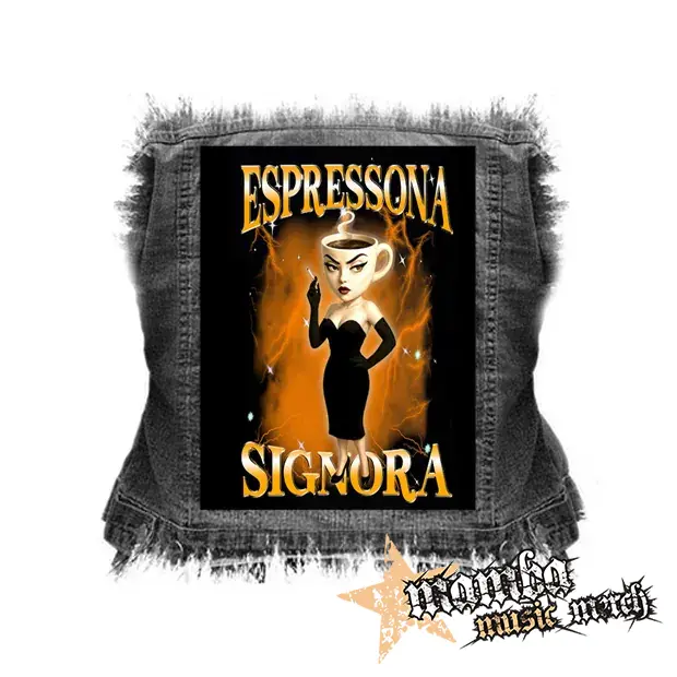 ESPRESSONA SIGNORA - chrbtová nášivka (36 x 27 cm)