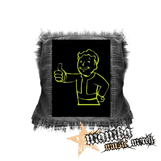 FALLOUT - Vault Boy Green Neon - chrbtová nášivka (36 x 27 cm)
