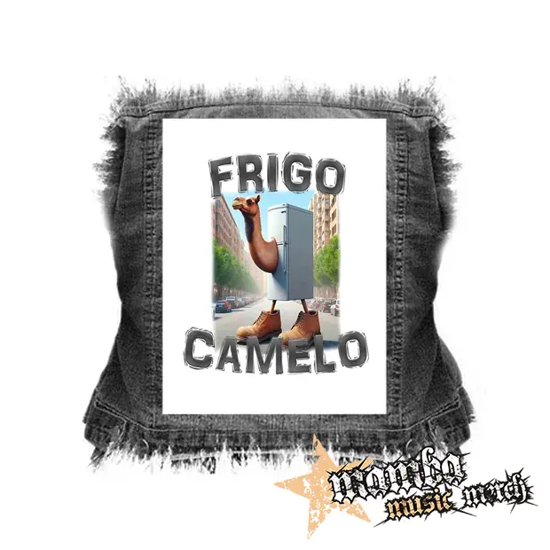 FRIGO CAMELO na BIELE - chrbtová nášivka (36 x 27 cm)