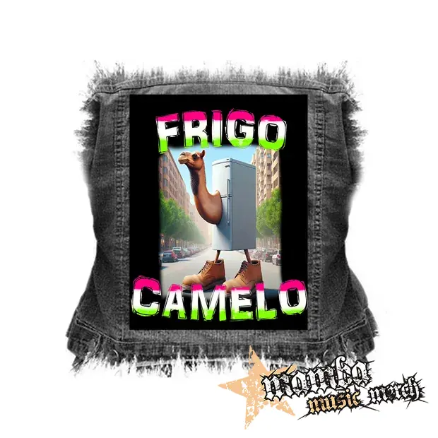 FRIGO CAMELO na CIERNE - chrbtová nášivka (36 x 27 cm)