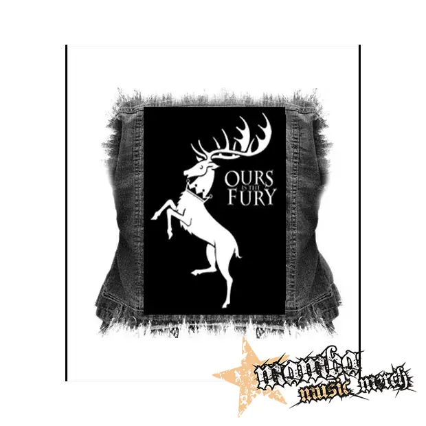GAME OF THRONES - OURS IS THE FURY - House Baratheon - chrbtová nášivka (36 x 27 cm)