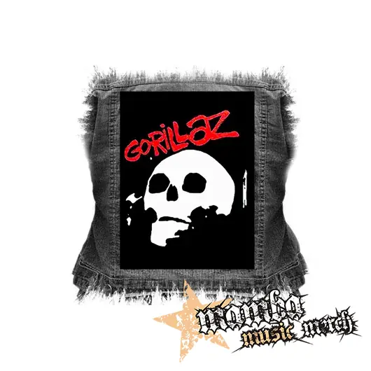 GORILLAZ - Skull - chrbtová nášivka (36 x 27 cm)
