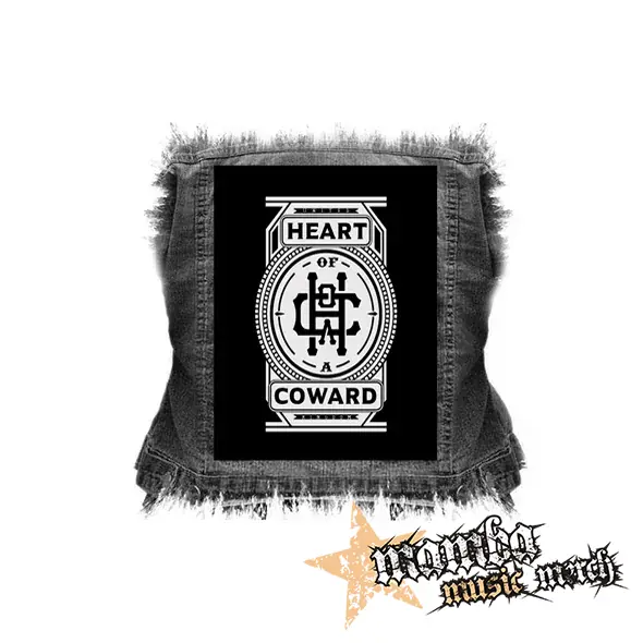 HEART OF A COWARD - Logo - chrbtová nášivka (36 x 27 cm)