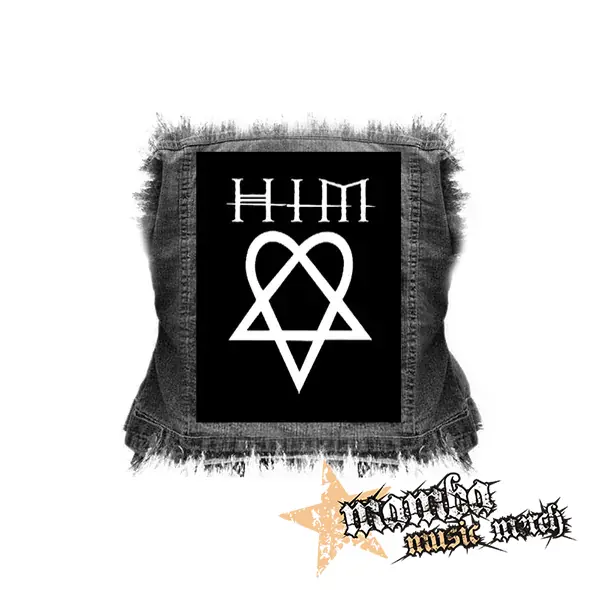 HIM - Heartagram & Logo - chrbtová nášivka (36 x 27 cm)