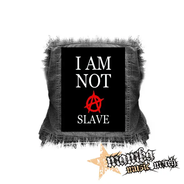 I AM NOT A SLAVE - Červené A - chrbtová nášivka (36 x 27 cm)
