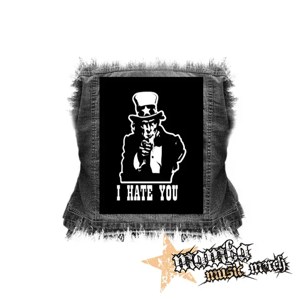 I HATE YOU - chrbtová nášivka (36 x 27 cm)