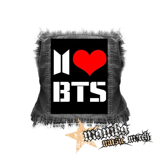 I LOVE BTS - chrbtová nášivka (36 x 27 cm)