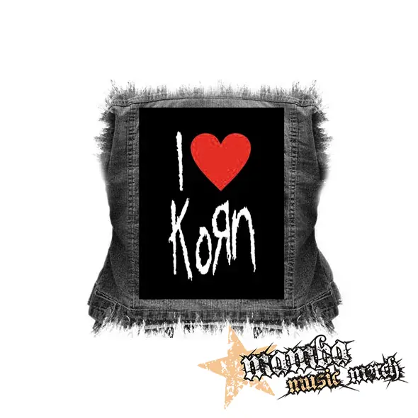 I LOVE KORN - chrbtová nášivka (36 x 27 cm)