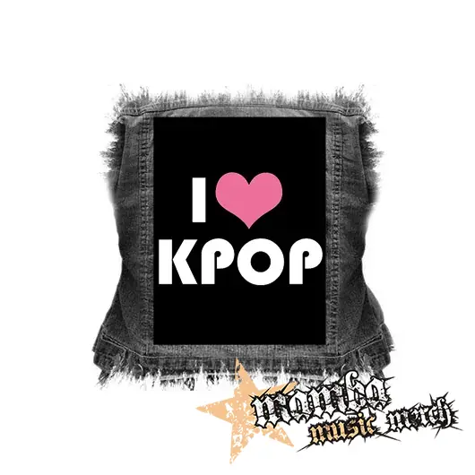 I LOVE K-POP - chrbtová nášivka (36 x 27 cm)
