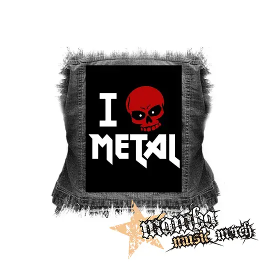 I LOVE METAL - chrbtová nášivka (36 x 27 cm)