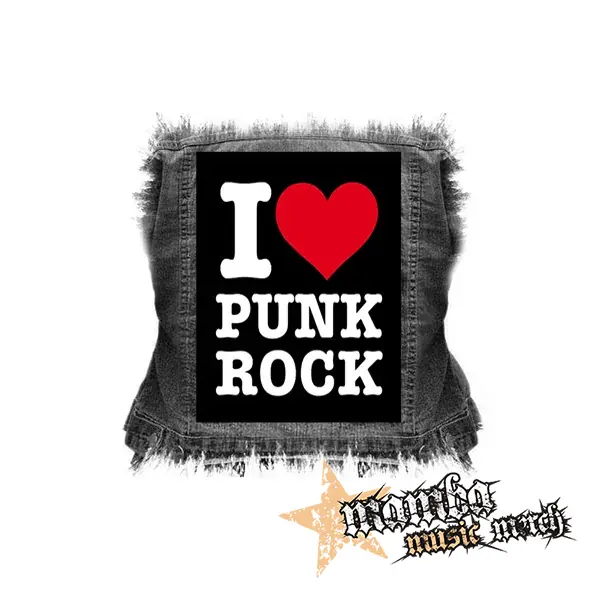 I LOVE PUNKROCK - chrbtová nášivka (36 x 27 cm)