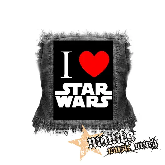 I LOVE STAR WARS - chrbtová nášivka (36 x 27 cm)