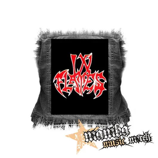 IN FLAMES - Logo Old School - chrbtová nášivka (36 x 27 cm)