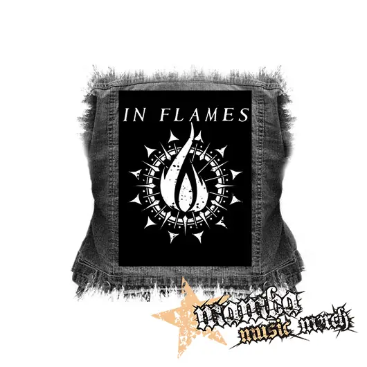 IN FLAMES - Sign - chrbtová nášivka (36 x 27 cm)