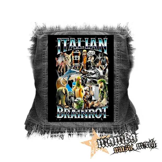 ITALIAN BRAINROT MEME - Family Poster Motive 1 - chrbtová nášivka (36 x 27 cm)