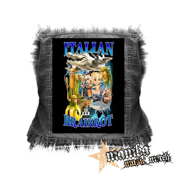 ITALIAN BRAINROT MEME - Family Poster MOTIVE 2 - chrbtová nášivka (36 x 27 cm)