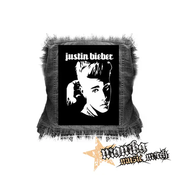 JUSTIN BIEBER - Logo & Portrait Motive 1 - chrbtová nášivka (36 x 27 cm)