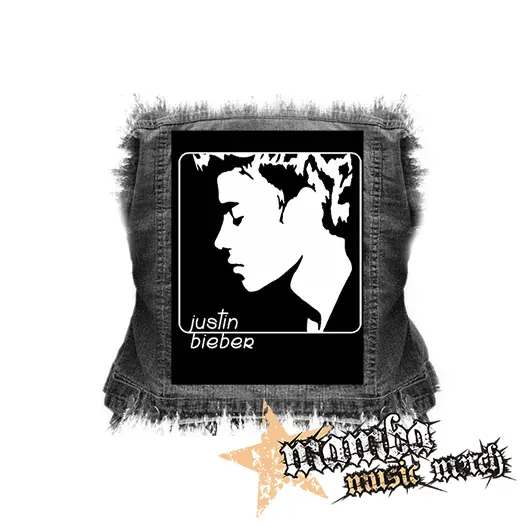 JUSTIN BIEBER - Logo & Portrait Motive 2 - chrbtová nášivka (36 x 27 cm)