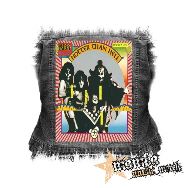 KISS - Hotter Than Hell - chrbtová nášivka (36 x 27 cm)