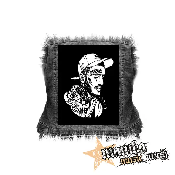LIL PEEP - Cry Baby Portrait - chrbtová nášivka (36 x 27 cm)