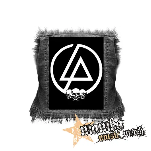 LINKIN PARK - Logo & Skulls White - chrbtová nášivka (36 x 27 cm)