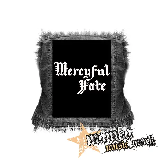 MERCYFUL FATE - Logo White - chrbtová nášivka (36 x 27 cm)