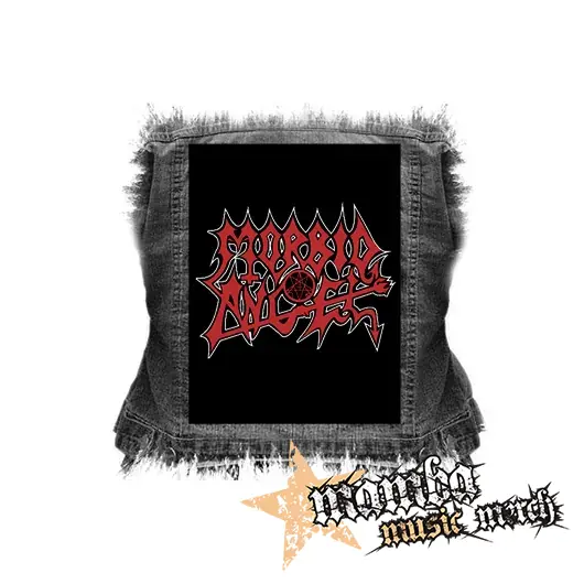MORBID ANGEL - Logo Red White - chrbtová nášivka (36 x 27 cm)