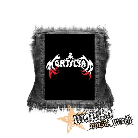 MORTICIAN - Logo Red - chrbtová nášivka (36 x 27 cm)