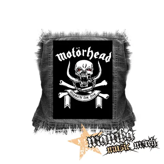 MOTORHEAD - March Or Die White - chrbtová nášivka (36 x 27 cm)