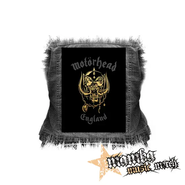 MOTORHEAD - Silver Gold England - chrbtová nášivka (36 x 27 cm)