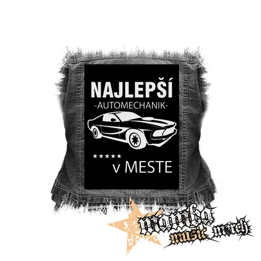NAJLEPŠÍ AUTOMECHANIK v meste - chrbtová nášivka (36 x 27 cm)