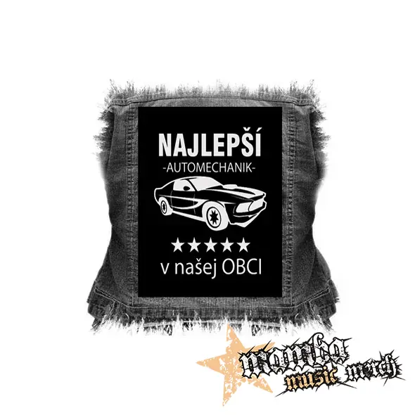 NAJLEPŠÍ AUTOMECHANIK v našej OBCI - chrbtová nášivka (36 x 27 cm)