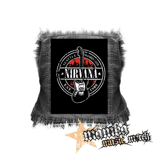 NIRVANA - Since 1988 na ČIERNE - chrbtová nášivka (36 x 27 cm)