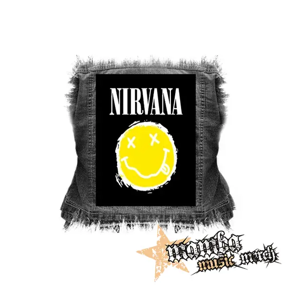 NIRVANA - Yellow Black Smile - chrbtová nášivka (36 x 27 cm)