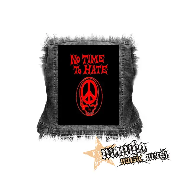 NO TIME TO HATE + PEACE SKULL - chrbtová nášivka (36 x 27 cm)